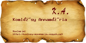 Komlósy Annamária névjegykártya