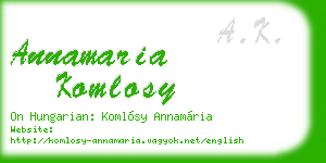annamaria komlosy business card
