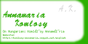 annamaria komlosy business card